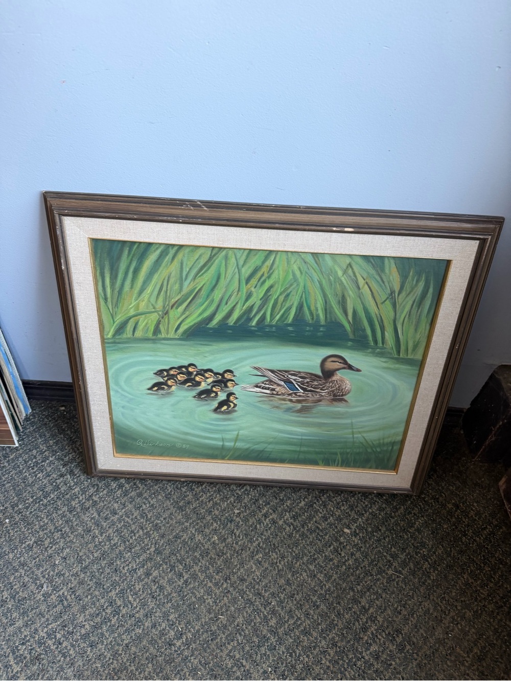 Vintage Handmade Original Duck Art Painting